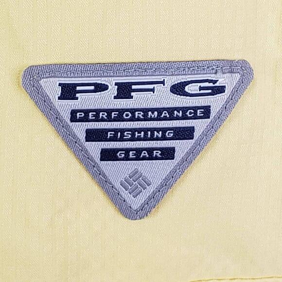 Columbia Shirt Mens PFG Omni-Shade SS Button Down Size XXL Yellow - Picture 6 of 9